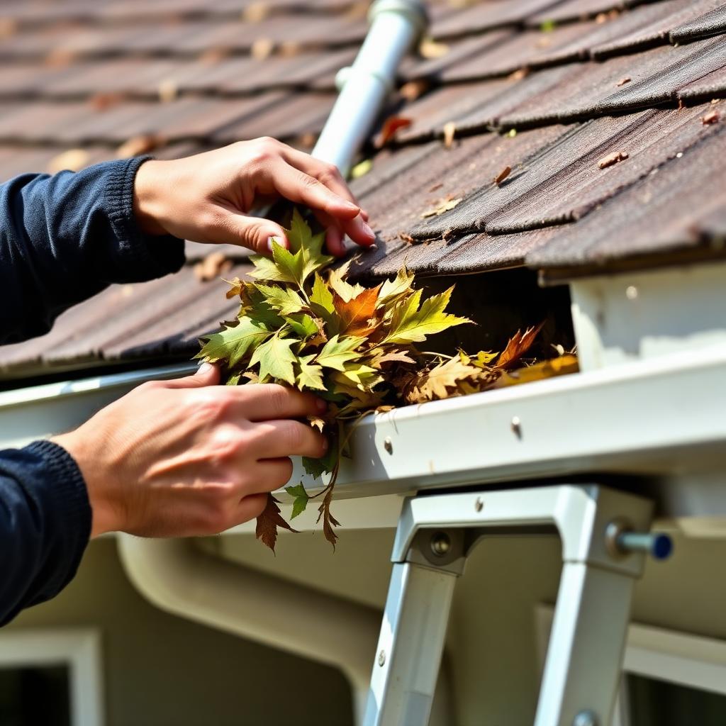 Pre-storm gutter clear, Robina