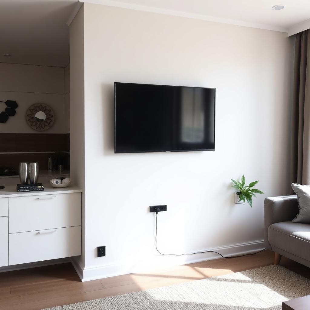 TV mounted clean, cables hidden